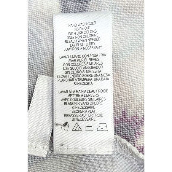 Calvin Klein Floral Bell Sleeve Top Blouse Women’s Size L Stretch Soft Knit - Picture 9 of 9